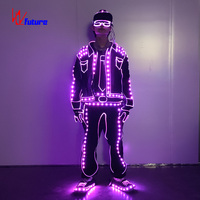 Costume de danse à fibres optiques LED, tenue lumineuse pour spectacle sur scène, pour danseurs, fête, festival, spectacle, événement, divertissement
