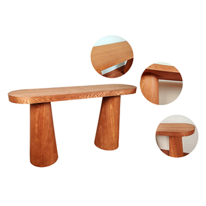 Modern Minimalist Solid Wood Oval Entryway <strong>Console</strong> <strong>Table</strong> Storage Handmade <strong>Rustic</strong> Natural Wood Sofa Side <strong>Table</strong> for Living Room - Product Image 2