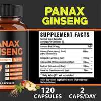 Complément de Ginseng Panax Extra Fort à Marque Blanche, 600mg avec 10 Ginsenosides pour l'Énergie, la Concentration et le Soulagement du Stress - Meilleure Vente