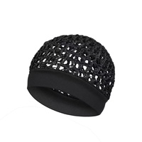 Gorro de dormir de poliéster transpirable hecho a mano con ganchillo, gorro Kufi, accesorio para el cabello de mujer, gorro de malla con lazo para primavera/verano