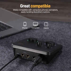 Interfaz de Audio, Mezclador Profesional para Estudio de Grabación, Interfaz de Audio para Monitoreo, Tarjeta de Sonido para Transmisión en Vivo, Tarjetas de Sonido Externas - Product Image 2