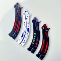 Vente directe usine en gros – Couteau de chasse pliant style papillon, sûr, non tranchant, pratique et tendance, idéal pour l'entraînement