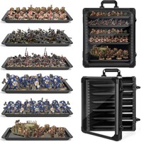 Boîte de rangement pour figurines miniatures en alliage d'aluminium, style valise de transport, avec éponges de protection denses et coins renforcés pour le rangement sur étagère