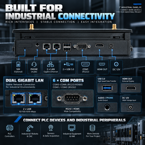 คอมพิวเตอร์อุตสาหกรรมหน้าจอสัมผัสขนาด 7 นิ้ว Intel Industrial Panel PC J1900 J6412 Core i3 i5 i7 แบบไม่มีพัดลม HMI สำหรับระบบอัตโนมัติในโรงงาน - Product Image 3