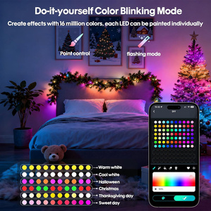 <span class=keywords><strong>Luces</strong></span> de Cadena LED RGB con Control por Aplicación, <span class=keywords><strong>Luces</strong></span> de Hadas Impermeables para Decoración de Balcones Exteriores - Product Image 5