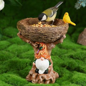 Mangeoire à oiseaux en forme de nid de moineau en résine, ornement de jardin, décoration pastorale extérieure, artisanat - Product Image 1