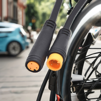 Câble d'alimentation automobile extérieur M8 3 broches, prise femelle vers mâle, 12V/110V, boîtier PVC IP44 3A, faisceau de câblage DIY pour vélo électrique