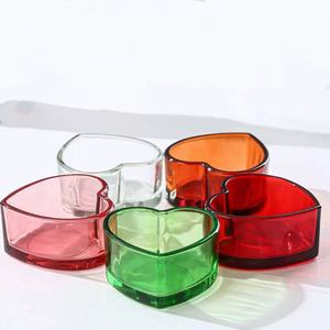 Copos em forma de coração de vidro colorido, DIY Sweet Treats, Frascos De Vidro Criativos Bonitos - Product Image 2
