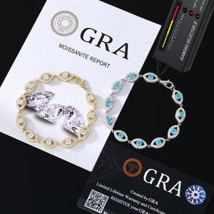 Hochwertiger Modeschmuck 15mm Vergoldetes 925 Sterling Silber VVS Moissanit Diamant Böses Auge Tennis-Armband für Männer und Frauen - Product Image 5