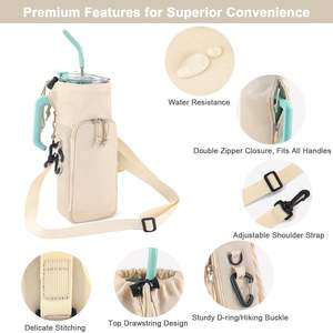 Magnetic Gym Bag 2 in 1 <b>Water</b> Bottle Carrier Bag for Stanley 30/40 oz with Handle <b>Pouch</b> Holder with Adjustable Shoulder Strap - Product Image 3