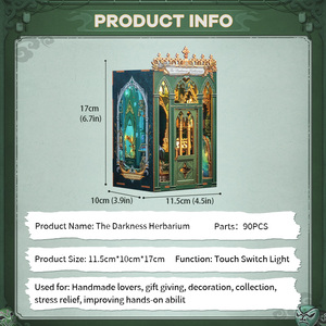 CuteBee New Magic Style 3D Wooden Puzzles The Darkness Herbarium Mini <strong>Book</strong> Nook Use As Christmas Gifts