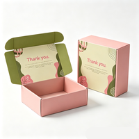 Boîte d'expédition rose clair personnalisée avec enveloppe à sceau de cire, carton écologique pour thé et boîte d'abonnement