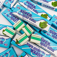 Chewing-gum rectangulaire à la menthe verte, garniture menthe poivrée, doux et moelleux, vente en gros OEM, super menthe