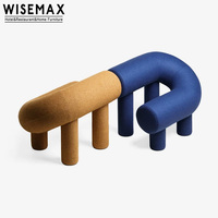 WISEMAX FURNITURE Chaises de salon modernes minimalistes, fauteuil simple rembourré pour hôtel, restaurant, villa, appartement