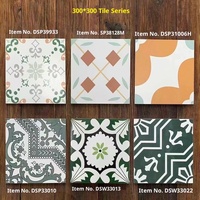 Carreaux en céramique, rétro nordique, motif de petites fleurs, mat antidérapant 300x300 pour salle de bain cuisine balcon mur