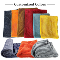 Serviette en microfibre 1400 Gsm Serviette de séchage Chiffons en microfibre Lavage attentionné Chiffons de nettoyage en microfibre pour les détails de voiture 1200gsm