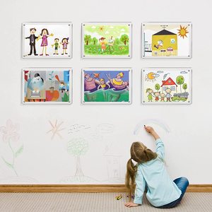 Tùy chỉnh A4 A5 A3 rõ ràng Acrylic hình ảnh/giấy chứng nhận/khung ảnh hiện đại Thiết kế vuông kim loại nhựa treo tường logo bao gồm - Product Image 5