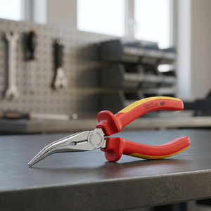 Pince à bec courbé isolée VDE 1000V professionnelle UPTI fabriquée à Taïwan, en acier au chrome-vanadium de qualité supérieure, finition satinée, pour le bricolage - Product Image 3