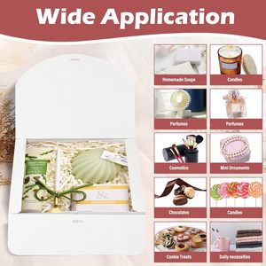 Caja de regalo de papel Kraft de 10,6x7,8x3,1 pulgadas, cinta blanca, materiales reciclados ecológicos, caja de propuesta de dama de honor de gama alta para - Product Image 4