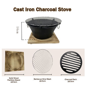 Barbecue portable rond en fonte pour la maison, le <span class=keywords><strong>camping</strong></span>, <span class=keywords><strong>les</strong></span> pique-niques, <span class=keywords><strong>les</strong></span> voyages en plein air, l'île du <span class=keywords><strong>paradis</strong></span> - Product Image 2