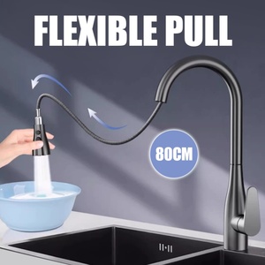 Direct Factory Pull Out Kitchen Faucet Hot and Cold Mixer Taps Stainless Steel Single Handle High Quality Kitchen Tap - Product Image 2
