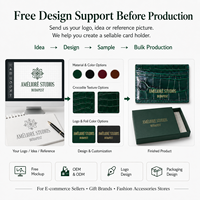 Dompet Kartu Kulit Vegan Embos Kulit Buaya Logo Kustom 200 MOQ Label Pribadi Pabrik Dompet Kartu Kredit Pria Minimalis Tipis