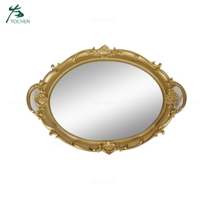 Articles ménagers table décoration royal couleur <span class=keywords><strong>dorée</strong></span> résine cadre rectangle noir plateau miroir - Product Image 6