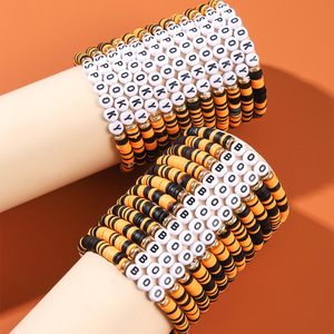 Pulsera de Halloween con Cuentas de Arcilla Polimérica, Diseño Espeluznante, Accesorio de Moda para Mujer - Product Image 1