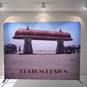 Custom Logo Tension Fabric Display for Trade Show Portable Trade Show Tension Fabric Display Wall <b>Backdrop</b> <b>Stand</b> for Parties - Product Image 1