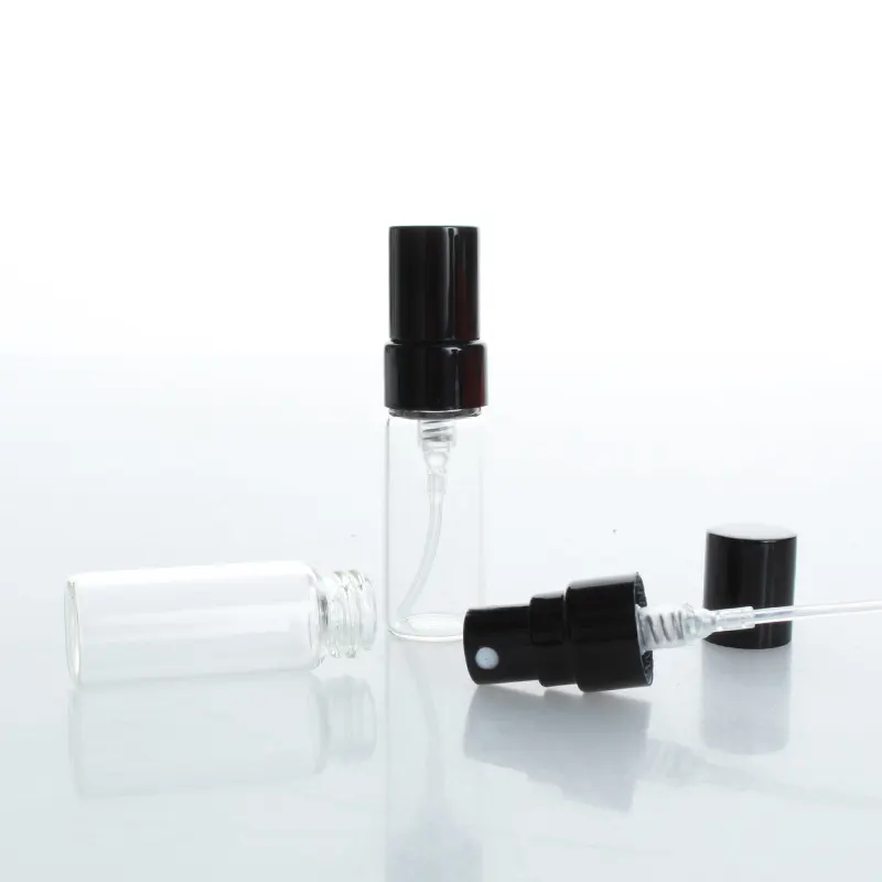 Glass Tester Sample Tester Glass Perfume Spray Bottle Sample Spray 2ml 3ml Cosmetic PUMP Sprayer Clear Glass Products 1000pcs