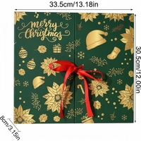 Coffret Cadeau Bébé Luxe Magnétique Calendrier de l'Avent Rigide 24 Jours avec Tiroirs en Matériaux Recyclés, Lamination Brillante et UV