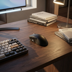 Беспроводная игровая мышь ZORNHER Ergoflux9 Ember Feather Black с легким весом, сменными батареями и тремя режимами работы, эргономичная - Product Image 3