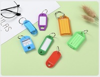 Porte-clés robustes en plastique avec étiquettes interchangeables, anneau métallique, forme rectangulaire - Gestion des étiquettes et des badges