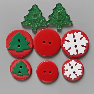 Dễ Thương Thời Trang Giáng Sinh Nút Nhựa Hình Dạng Không Thường Xuyên Bông Tuyết & Mô Hình Cây DIY Trang Trí Accessories-NK006 - Product Image 1
