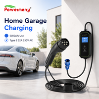 Nouveau chargeur EV portable 7 kW 32 A Type 2 230 V AC IP67 réglable CE TUV RoHS pour utilisation à domicile, sûr, garantie de 2 ans