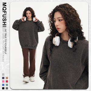 Мужской свитер-кардиган 425G для внешней торговли, осенний, плотный, с эффектом потертости, однотонный, в стиле ретро, свободного кроя, для повседневной носки, в уличном стиле - Product Image 4