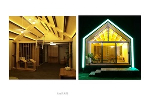 บ้านวิลล่าไม้ทรงสี่เหลี่ยมผืนผ้าหรูหรา ขายตรงจากโรงงาน เป็นมิตรกับสิ่งแวดล้อม เหมาะสำหรับบ้านพักตากอากาศ บ้านหลังเล็ก บ้านสวน บ้านพักตากอากาศแบบลอฟท์ บ้านสำเร็จรูป - Product Image 2