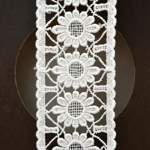 High Quality 3d Flower Lace Embroidered Fabric Embroidered Lace Trimming Fabric