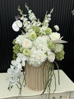 Boule de fleurs artificielle rose et verte personnalisée, centre de table, décoration de table, fleurs en soie pour la décoration de mariage