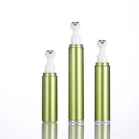 Flacon AS Airless de 5ml, 10ml, 15ml avec masseur à 3 billes métalliques pour crème pour les yeux/rouleau en plastique, emballage cosmétique