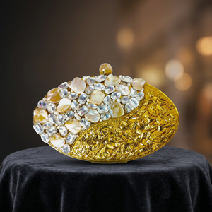 Luxury Handmade Pearl Shell Clutch Bag With Gold Leaf Embossing Decorative Ornament Evening Clutch For Women Luxury Clutch Bag - Product Image 1