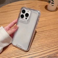 Coque de téléphone transparente antichoc 3-en-1 en TPU et PC compatible avec iPhone 17 Pro Max 16 15