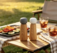 Moulin à poivre manuel en bois de chêne de qualité supérieure, réglage de la grosseur, moulin à sel et poivre rechargeable avec mouvement en céramique, broyeur d'épices de cuisine OEM