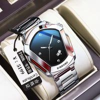 Montre-bracelet pour homme BINBOND 760, sport et affaires, acier inoxydable, étanche, originale Cyber Edge, élégante, résistance à l'eau 3BAR, quartz