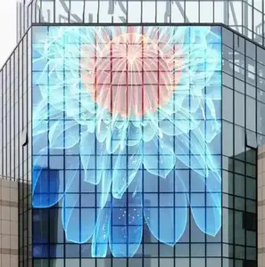 P8 Hoch transparenter, selbst klebender, flexibler LED-Bildschirm mit Kristall folie auf Glas für den Innenbereich im Freien