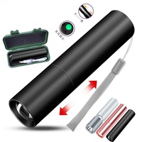 Mini lampe torche portable rechargeable ultra-lumineuse multifonctionnelle de poche avec zoom pour le camping en alliage d'aluminium 100-200m