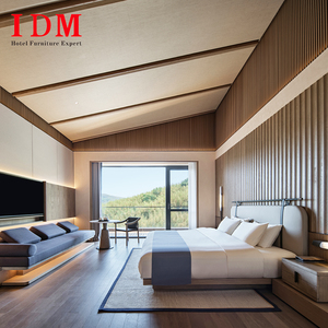 Muebles de <span class=keywords><strong>Hotel</strong></span> IDM, Juego de Habitación Moderno con Cama Doble de Madera Personalizada y Sofá, Proveedor para Proyectos de Hoteles Boutique de 5 Estrellas - Product Image 1