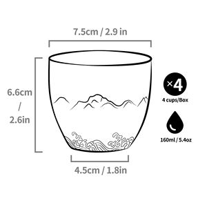 Vente en gros de tasses à thé et à café en céramique japonaise en porcelaine faite à la main, style Japandi, 4 pièces, compatibles lave-vaisselle, qualité <span class=keywords><strong>alimentaire</strong></span>, tasses à matcha, cadeau - Product Image 6