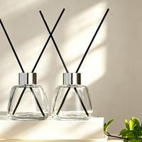 Bouteille d'arôme vide personnalisée de 100 ml, bouteille en verre pour diffuseur d'arômes, bouteille de parfum ronde avec bouchons colorés