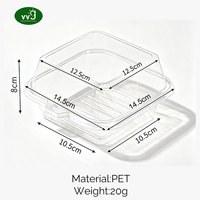 Boîte à gâteau transparente VVG PET de 3 mm d'épaisseur, boîte à dessert à clapet avec fermeture à pression, qualité alimentaire, prix d'usine, boulangerie, pâtisserie